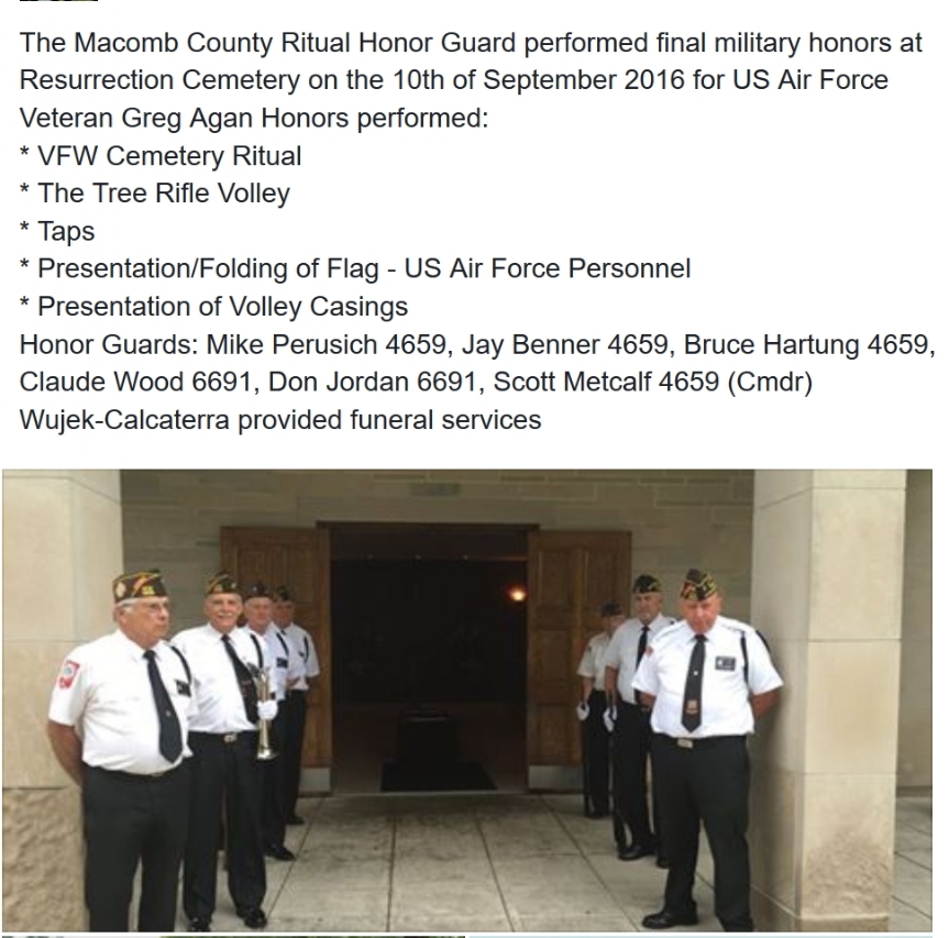 Macomb County Ritual Honor Guard Funeral Duties
